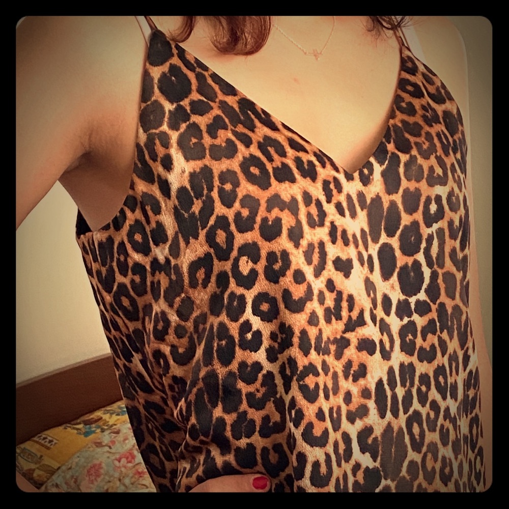EXPRESS LEOPARD PRINT V-NECK CAMI